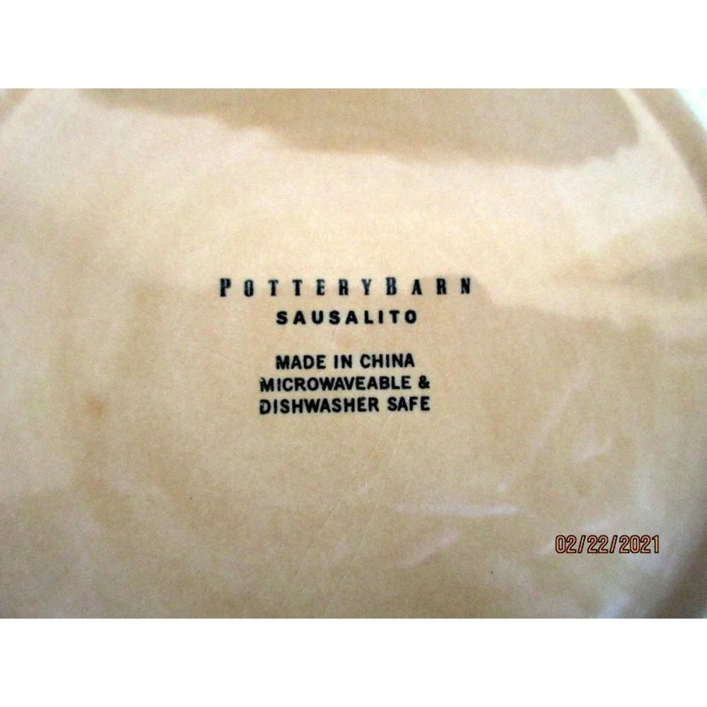 Pottery Barn Sausalito Amber Gold Dinner Plate Hand Painted China‎